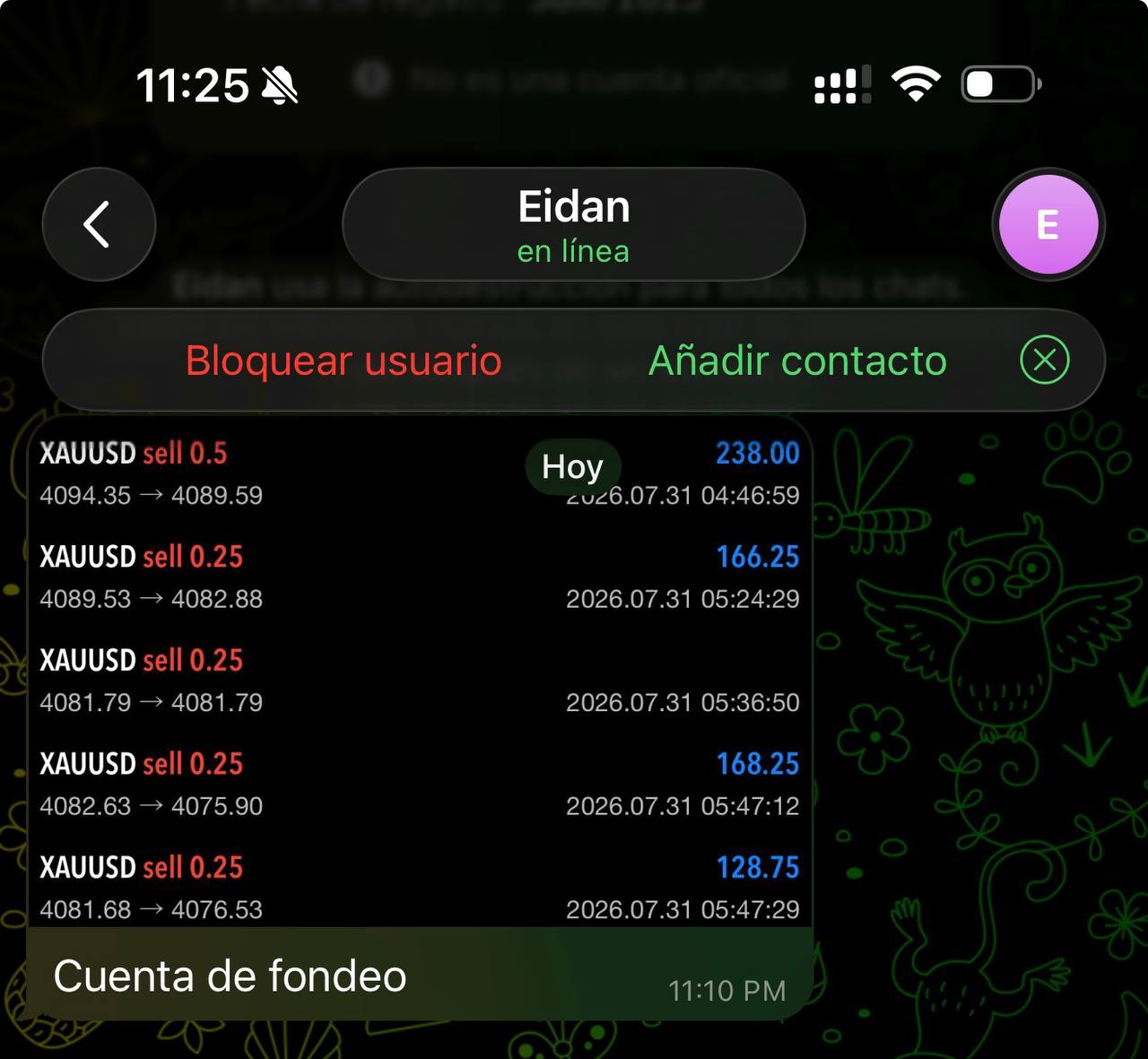 Captura de resultado Eidan